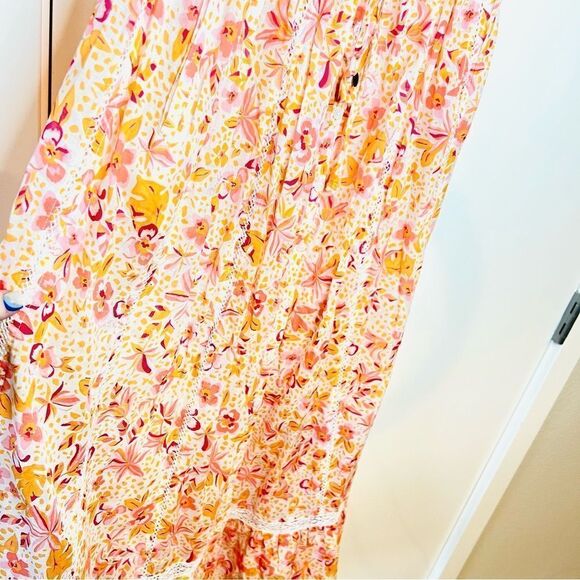 NWT Poupette St Barth Carine Floral Halter Maxi Dress in Pink Monaco M - Picture 6 of 10